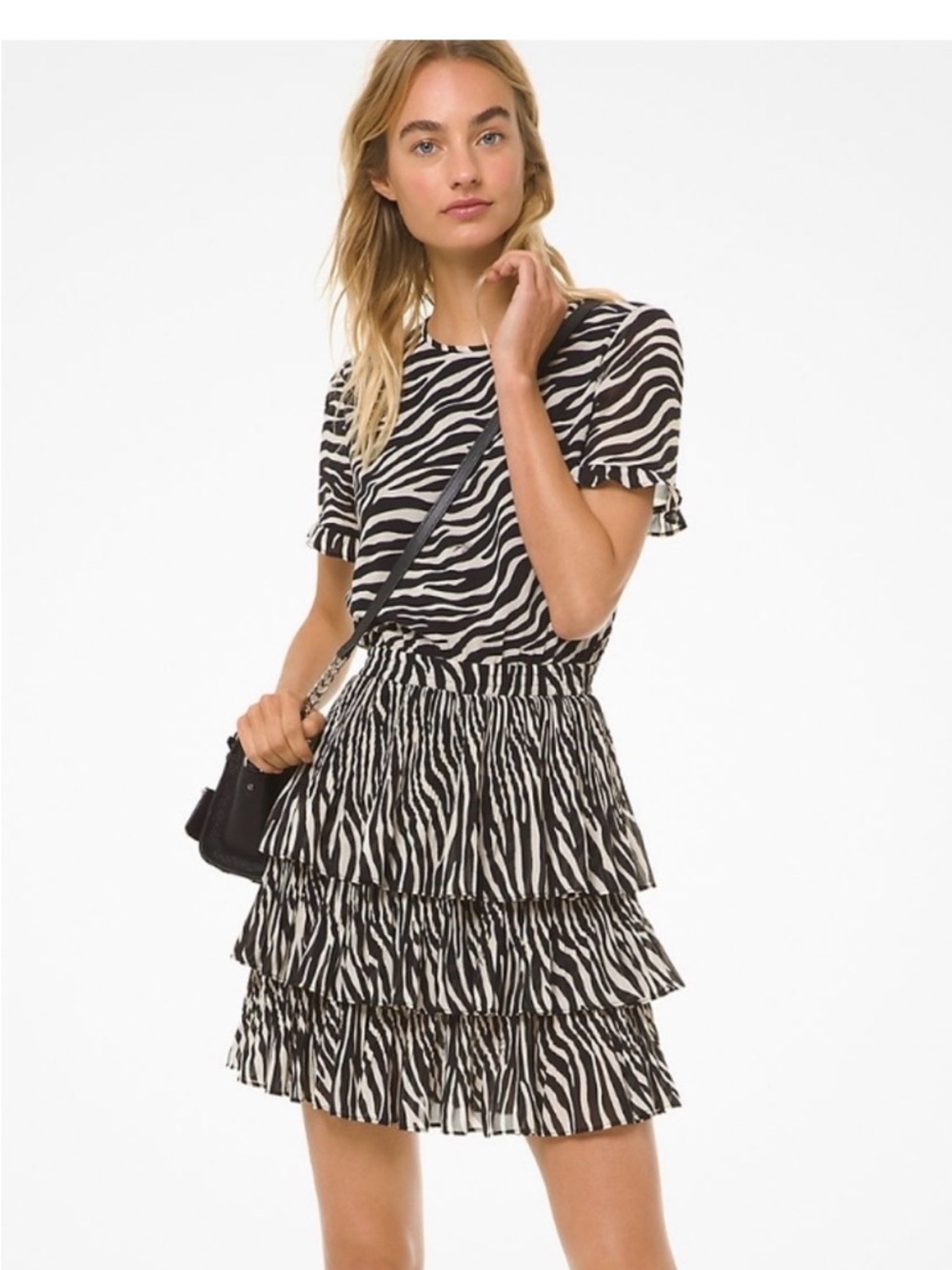 Black & White Zebra Tiered Dress